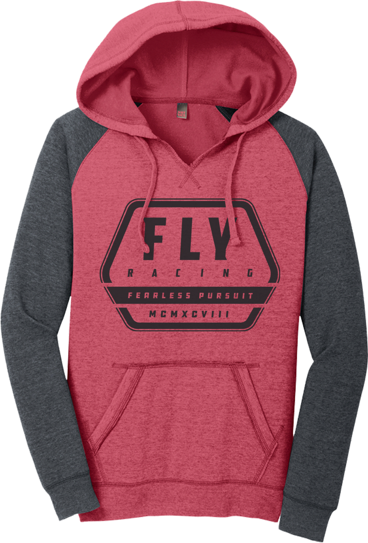 Women's Fly Track Hoodie Red Heather/Charcoal Md