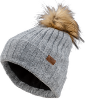 FLY WOMEN'S SNOW POM BEANIE HEATHER GREY
