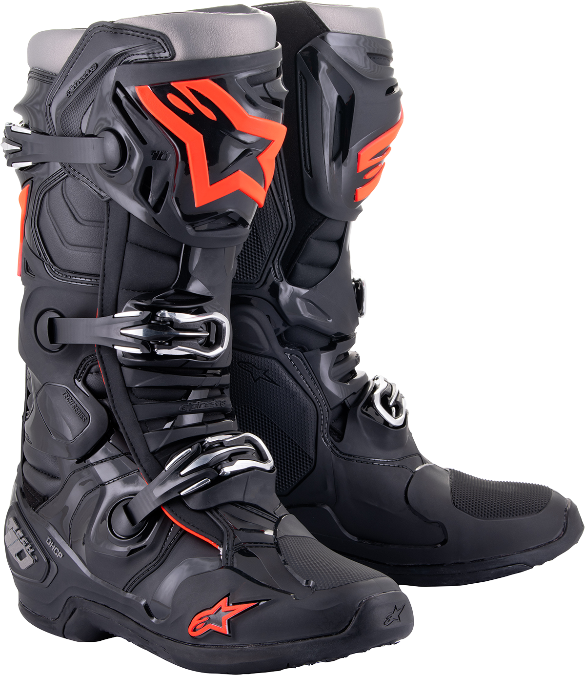 ALPINESTARS Tech 10 Boots - Black/Red Fluorescent - US 14 / EU 49.5 2010020-1030-14