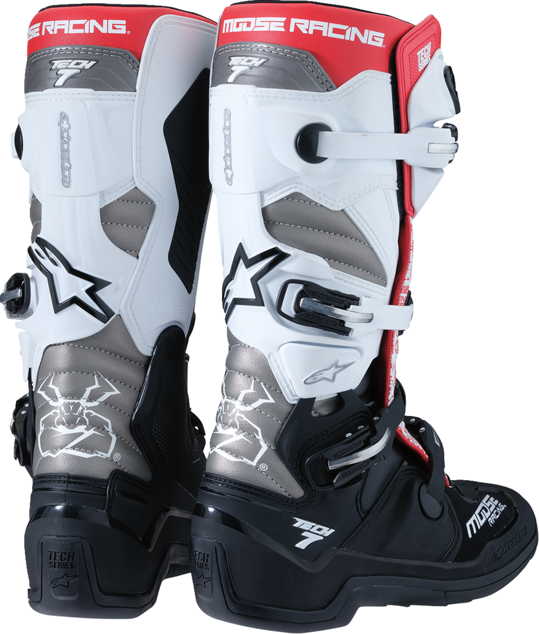 MOOSE OFFROAD Tech 7 Boots - Black/White/Red - US 7 0212024-1225-7