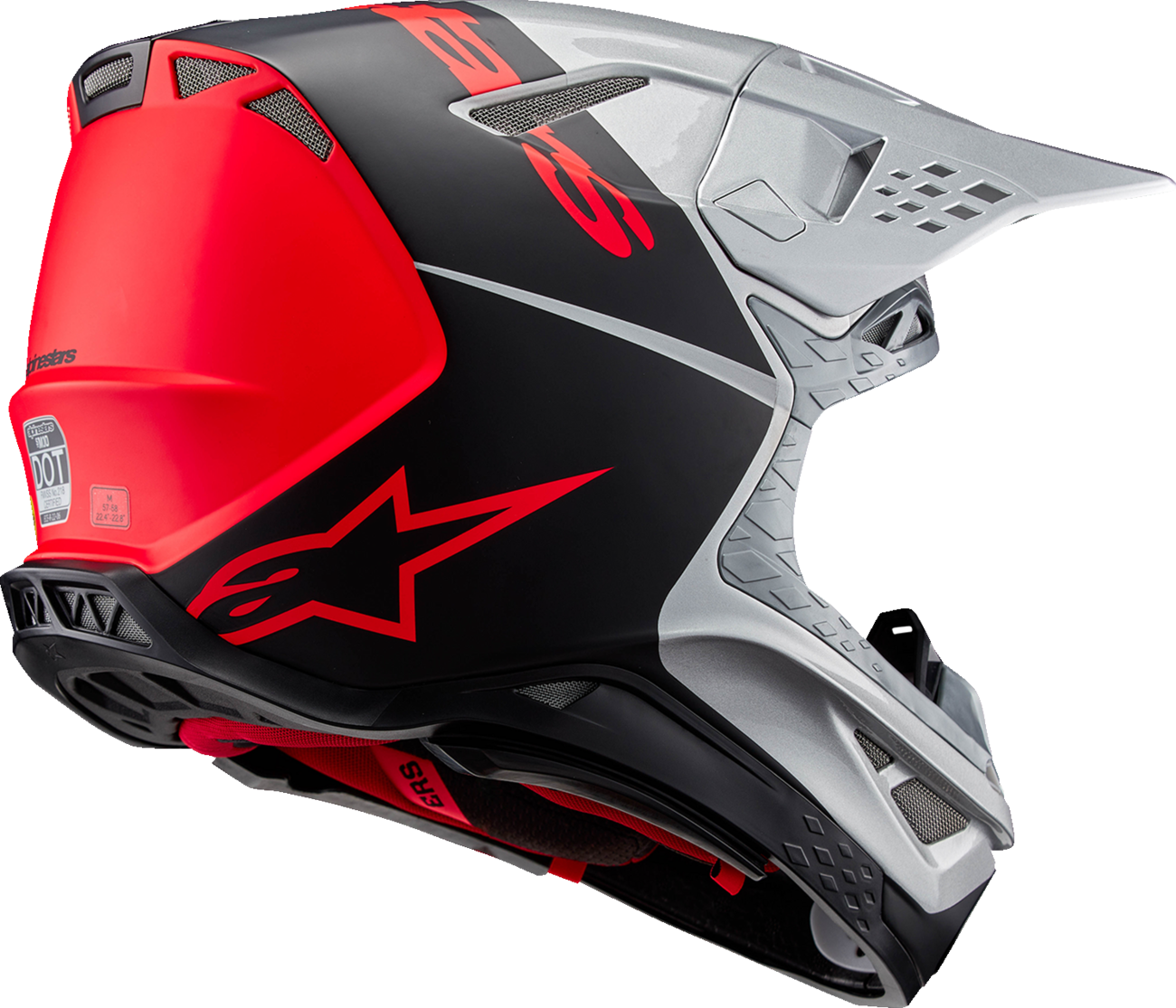 ALPINESTARS Supertech M10 Helmet - Flood - MIPS® - Gloss Silver/Black/Orange Fluo - Small 8301023-1954-S