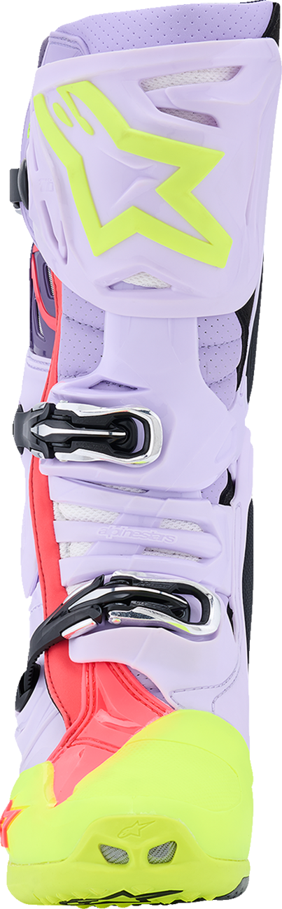 ALPINESTARS Tech 10 Supervented Boots - Purple/Fluorescent Yellow/Diva Pink - US 12 / EU 47 2010520-3150-12