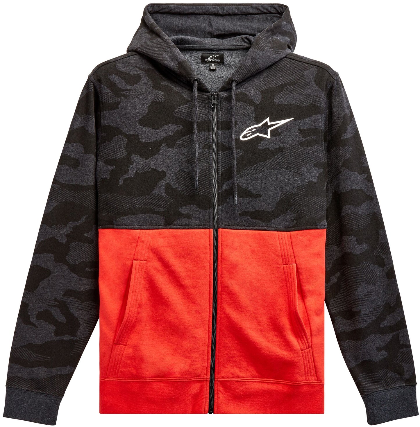 Camo Block Hoodie Char Htr/Wrm Rd Sm