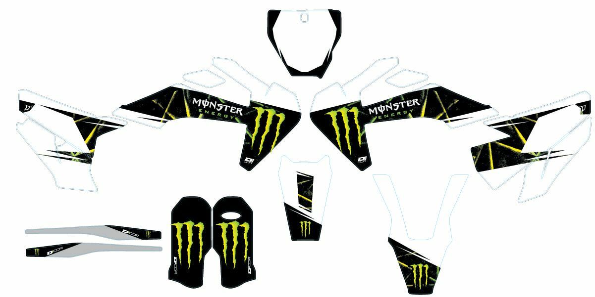 Cmplt Kit Monster Energy Slash White Bg