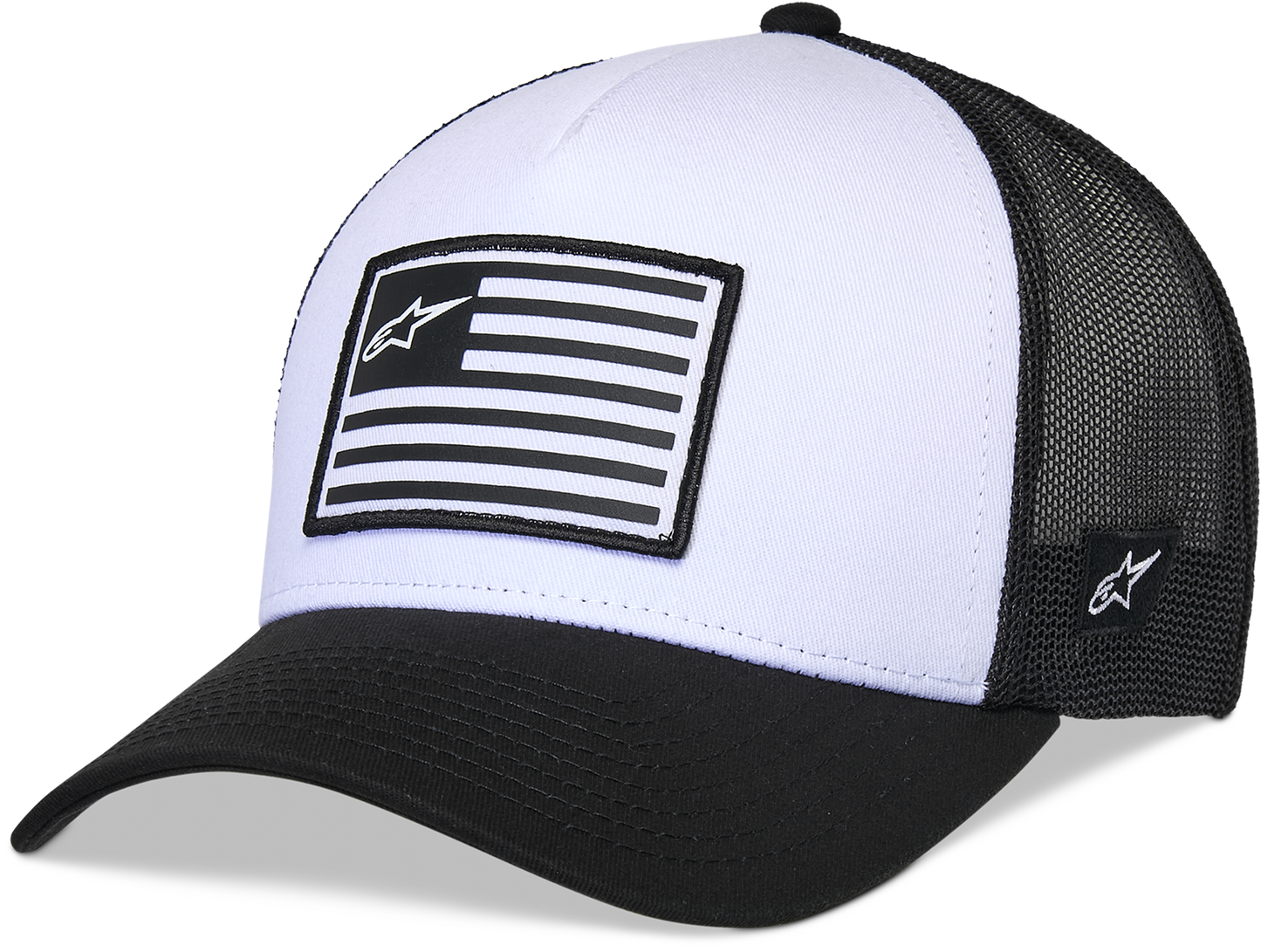 Flag Snapback Hat White/Black