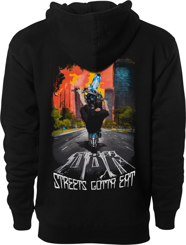 STREETS GOTTA EAT HOODIE BLACK SM