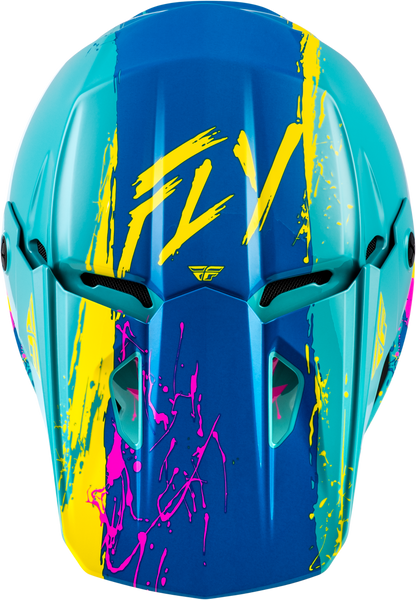 Youth Kinetic Drip Helmet Turquoise/Pink/Yellow Ym