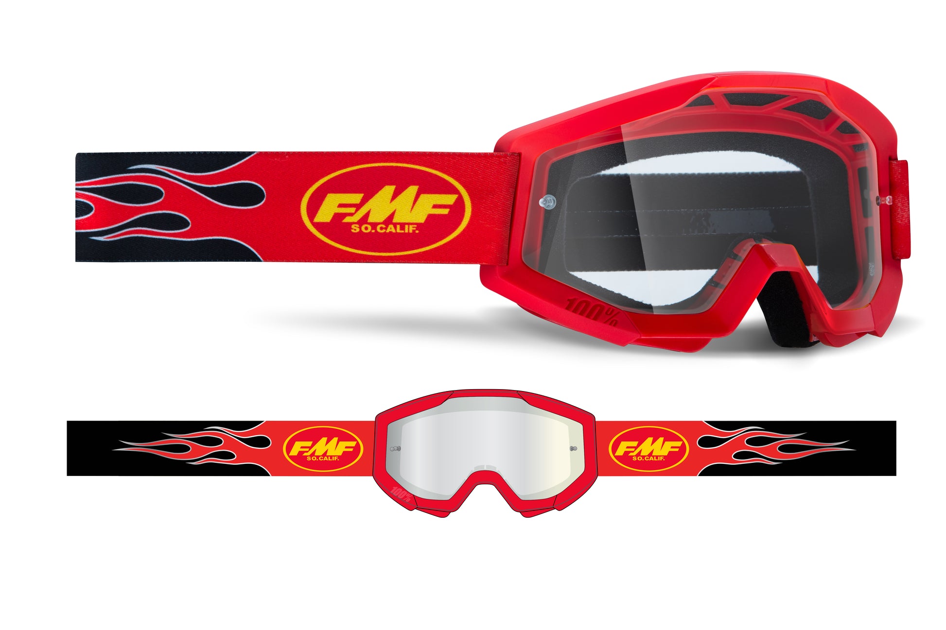 Powercore Youth Goggle Flame Red Clear Lens