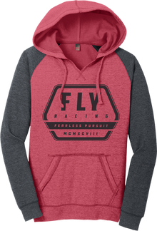 Women's Fly Track Hoodie Red Heather/Charcoal Md