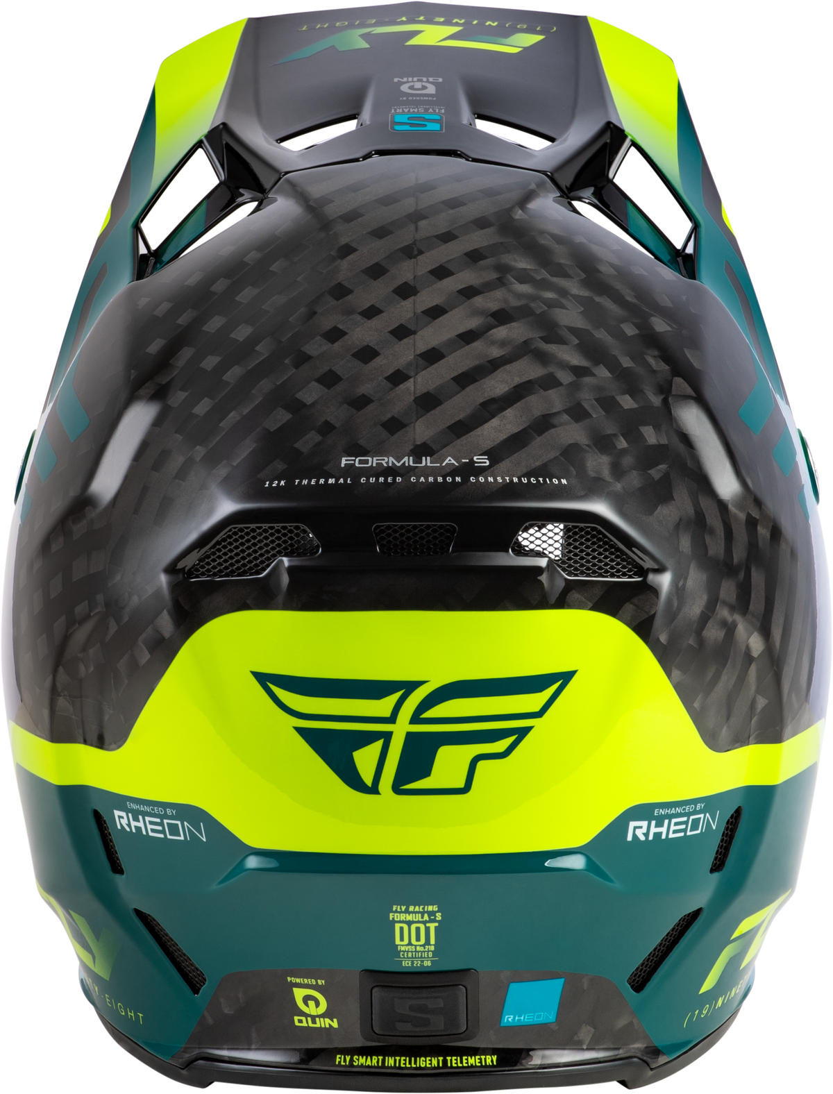 Formula S Carbon Byte Helmet Black Carbon/Teal/Lime 2x