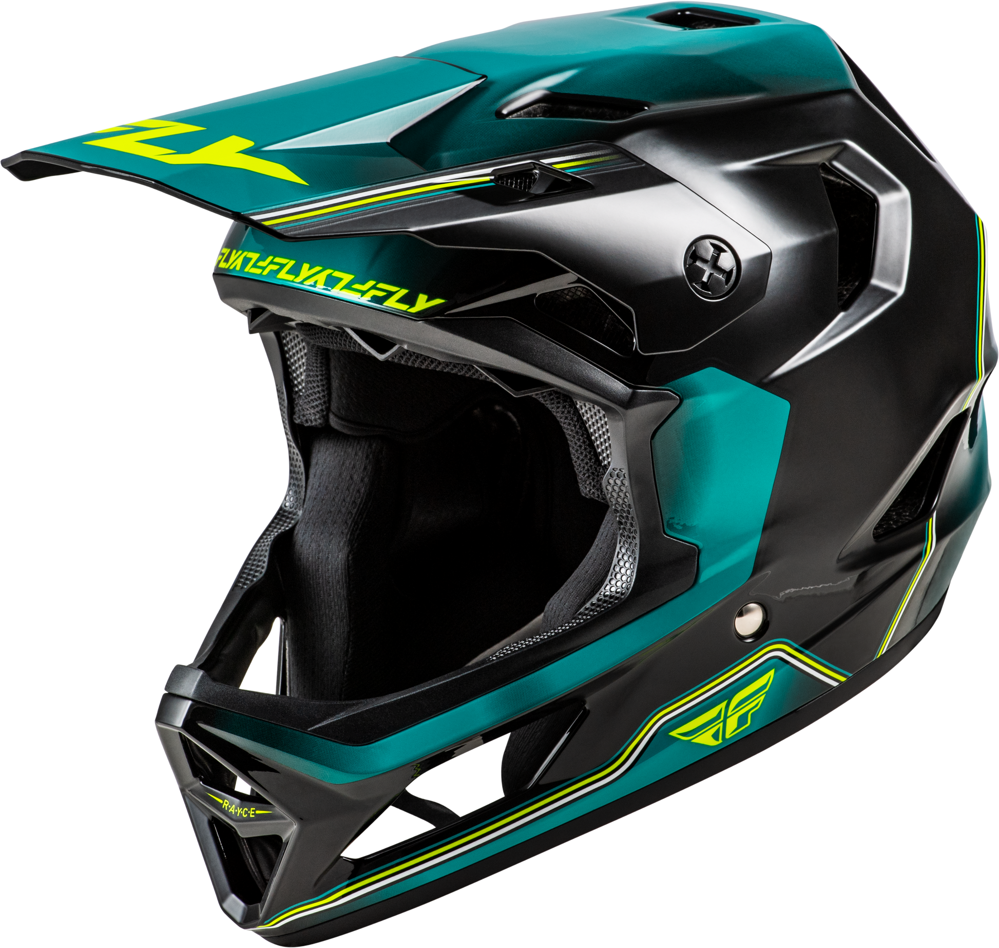 Yth Rayce Repeat Bicycle Hlmt Black/Teal/Hi Vis Ys