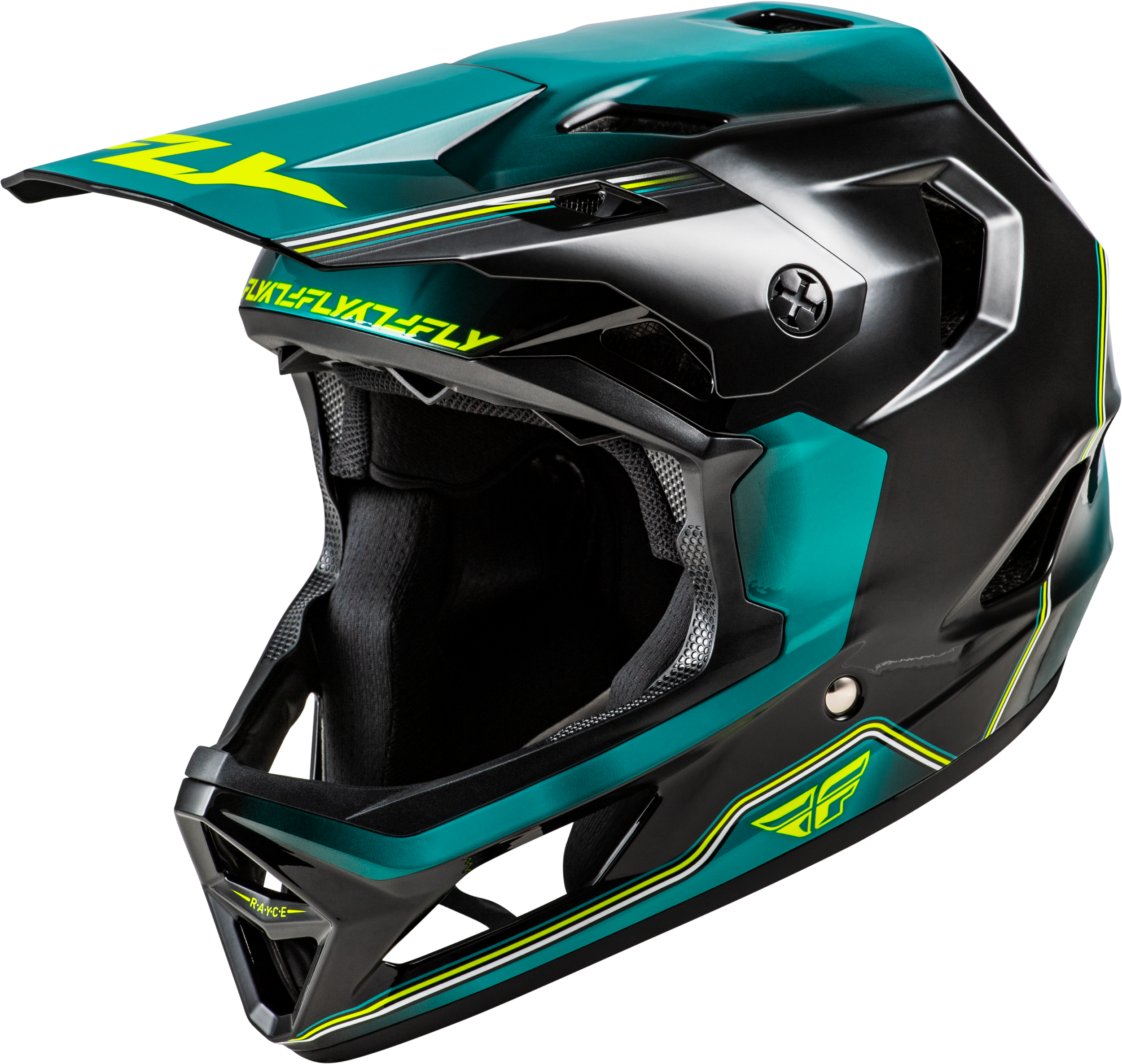 Yth Rayce Repeat Bicycle Hlmt Black/Teal/Hi Vis Ym