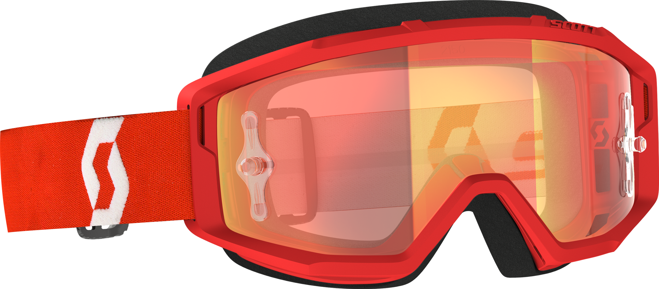 Primal Goggle Red/White Orange Chrome Works