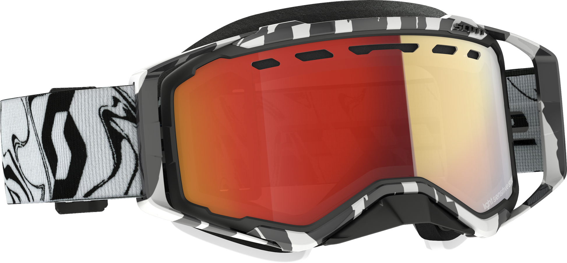 Prospect Goggle Snow Cross Ls Marble Blk/Wht W/Ls Red Chrome