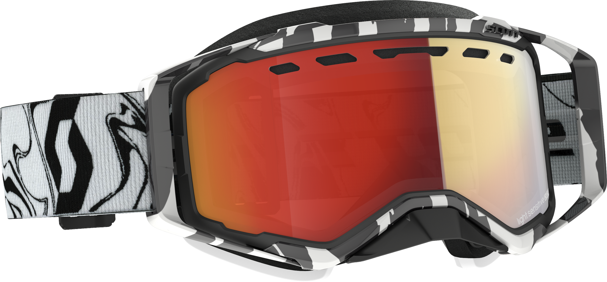 Prospect Goggle Snow Cross Ls Marble Blk/Wht W/Ls Red Chrome