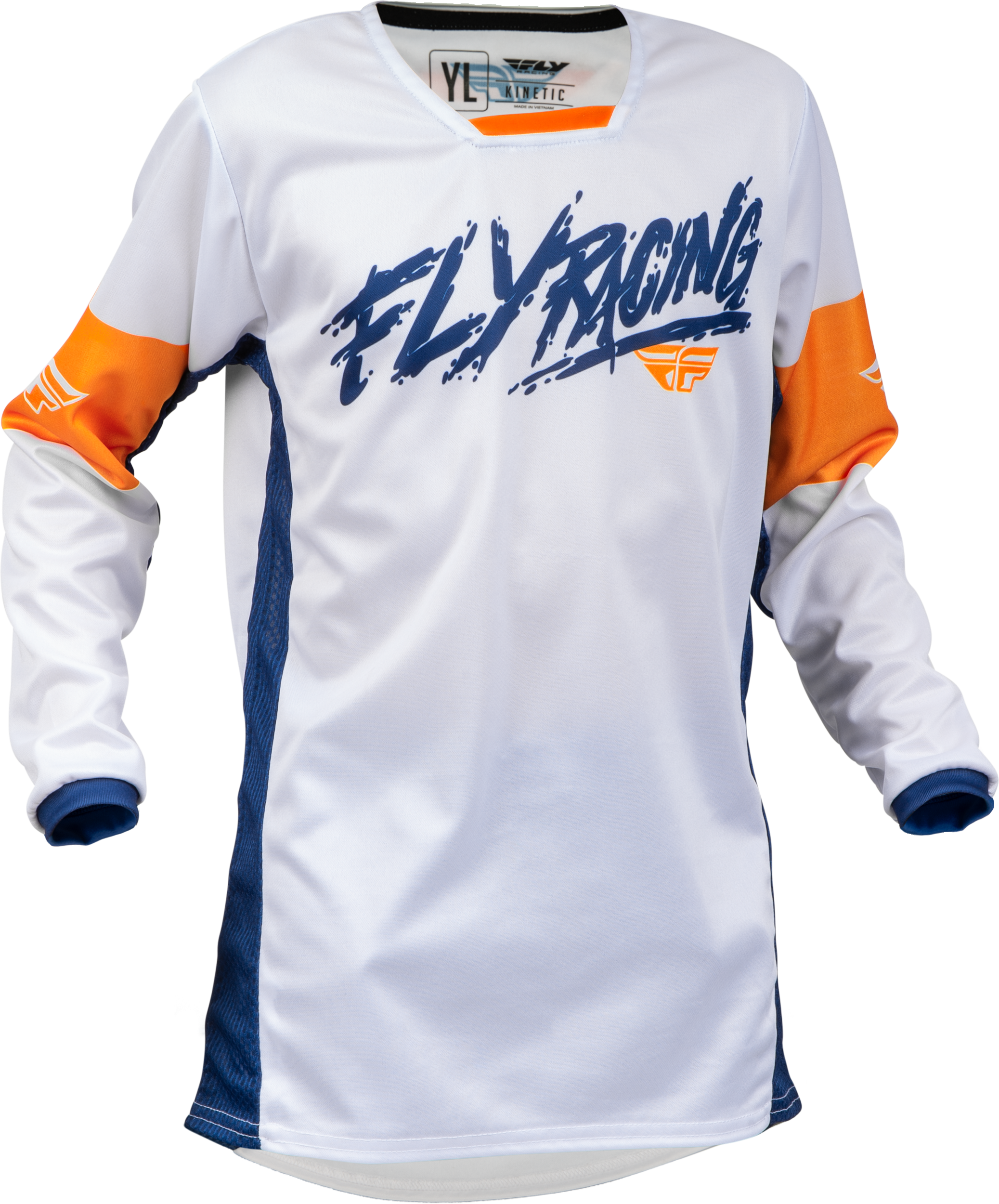 Youth Kinetic Khaos Jersey White/Navy/Orange Yx