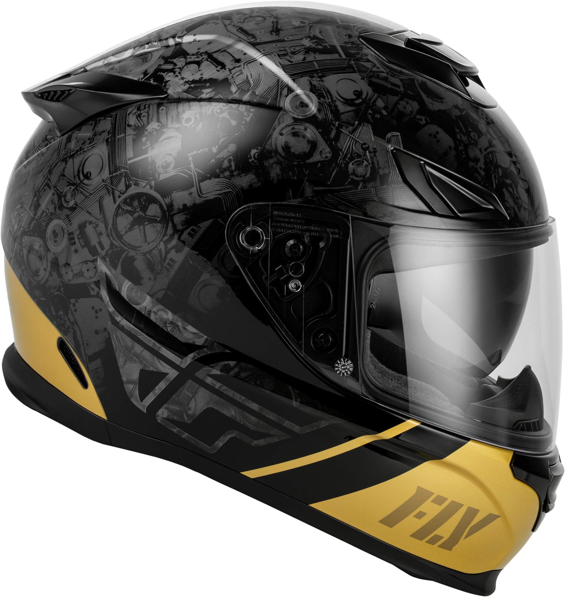 Sentinel Mech Helmet Black/Grey/Gold Md