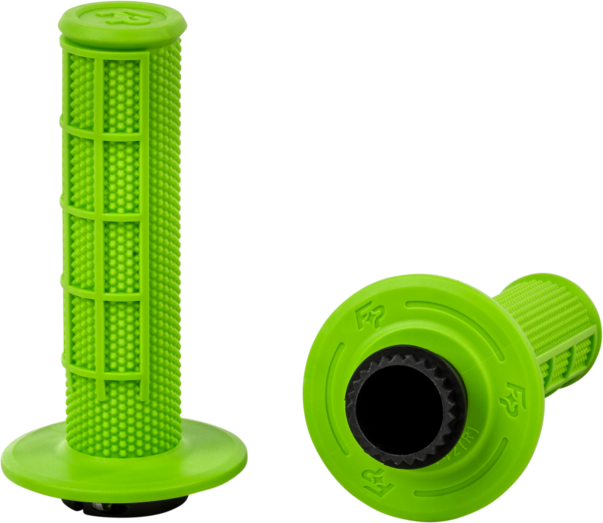 Control Mx Lock On Grips Green Half Waffle