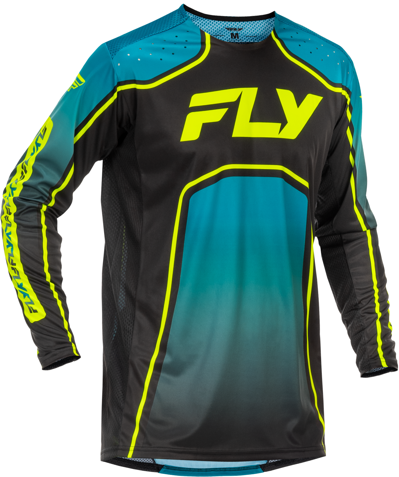 Youth Rayce Bicycle Jersey Teal/Black/Lime Ym