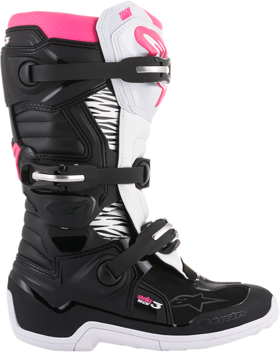 ALPINESTARS Stella Tech 3 Boots - Black/White/Pink - US 7 / EU 38 2013218-130-7