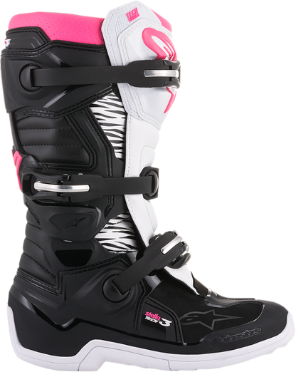 ALPINESTARS Stella Tech 3 Boots - Black/White/Pink - US 9 / EU 41 2013218-130-9
