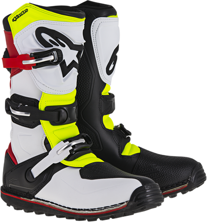 ALPINESTARS Tech-T Boots - White/Red/Yellow Fluorescent/Black - US 8 / EU 42 2004017-2351-8
