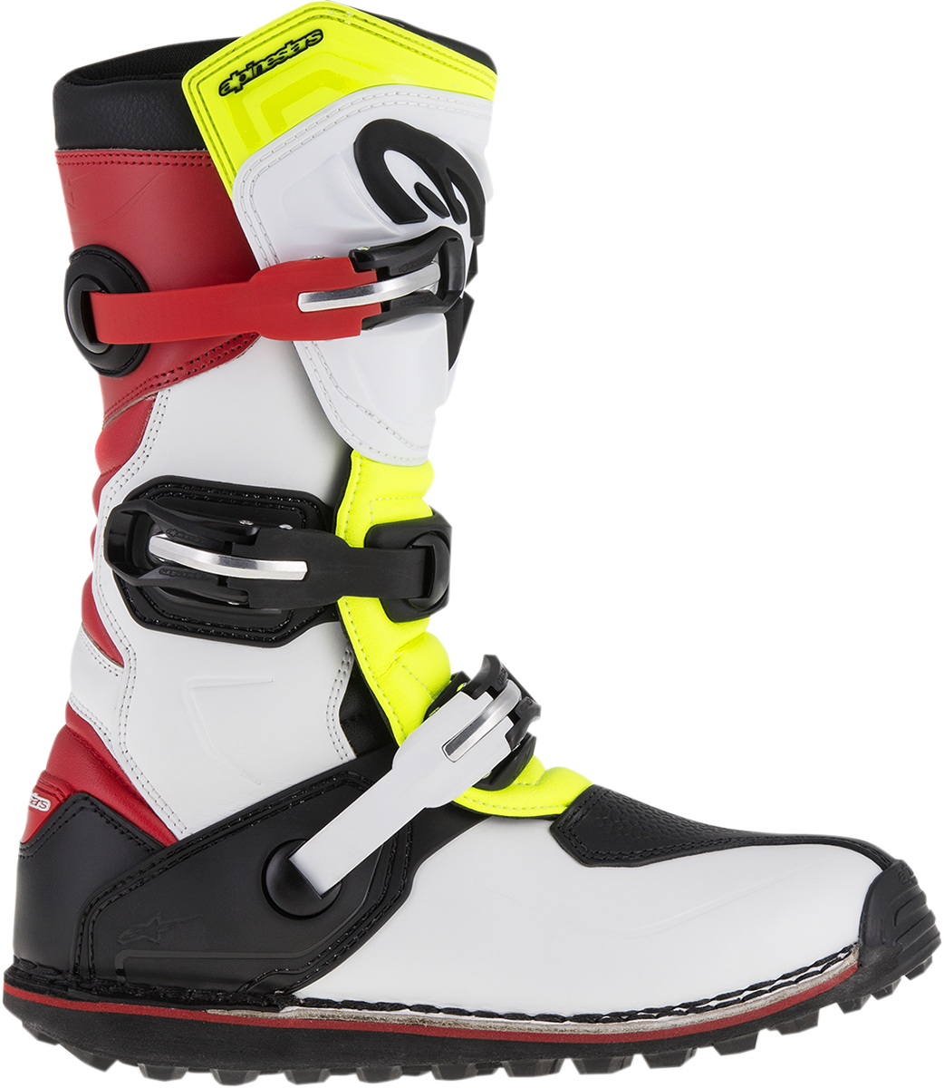 ALPINESTARS Tech-T Boots - White/Red/Yellow Fluorescent/Black - US 10 / EU 44.5 2004017-2351-10