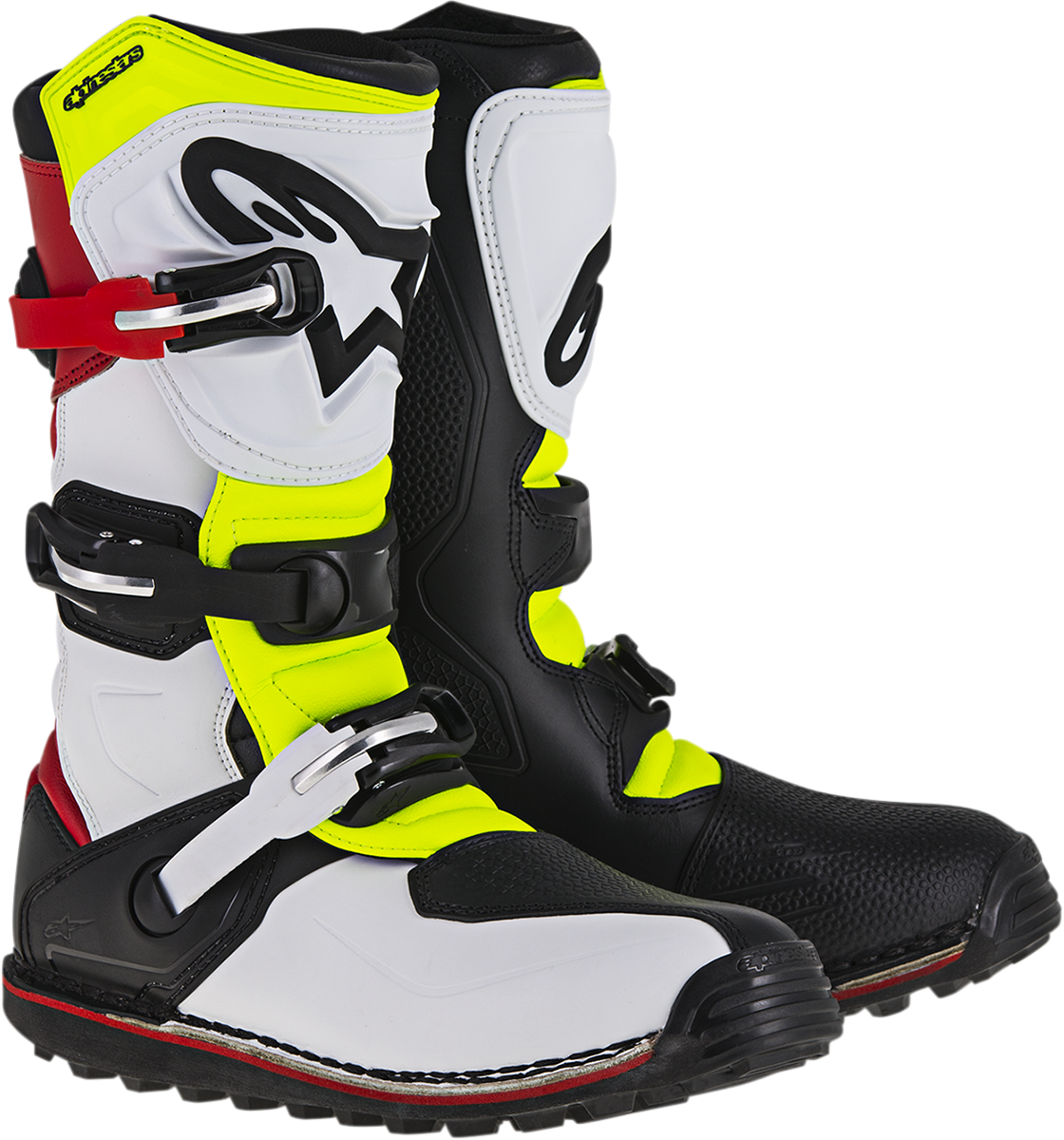 ALPINESTARS Tech-T Boots - White/Red/Yellow Fluorescent/Black - US 10 / EU 44.5 2004017-2351-10
