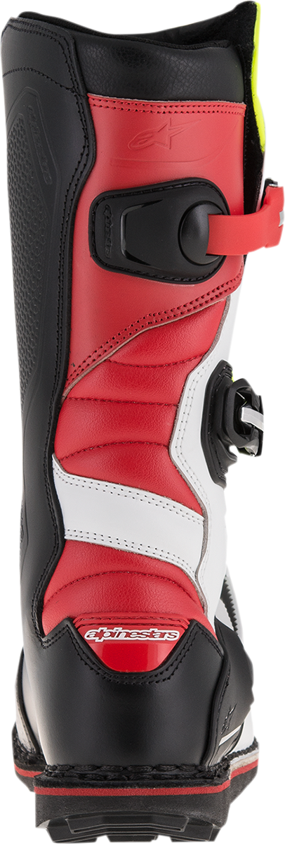ALPINESTARS Tech-T Boots - White/Red/Yellow Fluorescent/Black - US 10 / EU 44.5 2004017-2351-10