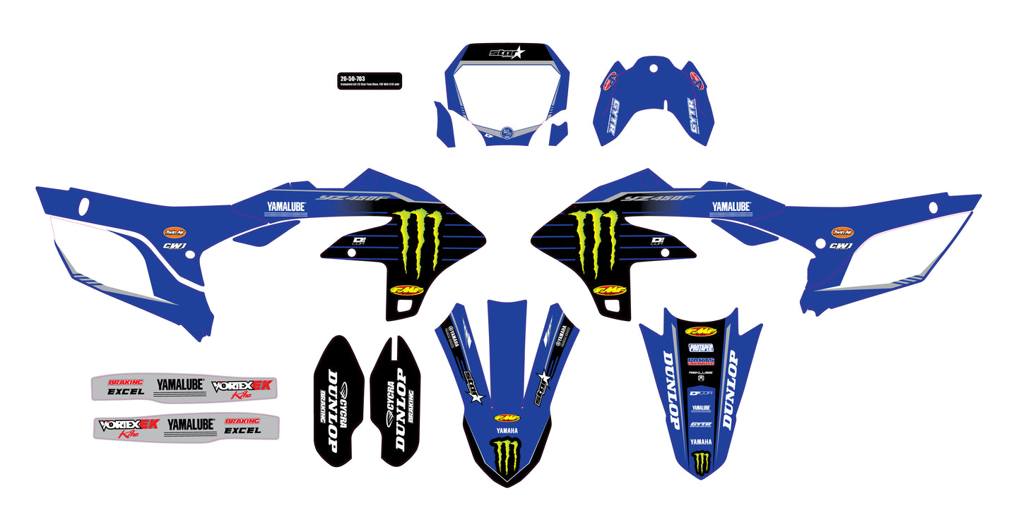 Complete Kit 23 Blue Mey Yzf 450 Wht Bg