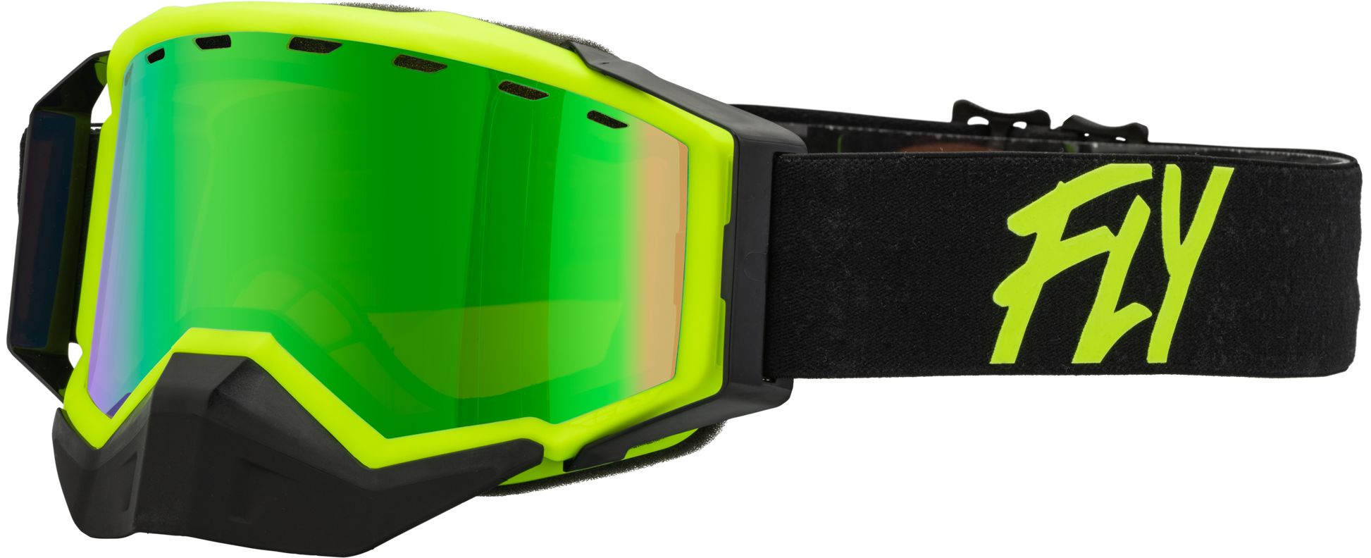Zone Snow Goggle Black/Hi Vis W/ Green Mirror/Amber Lens
