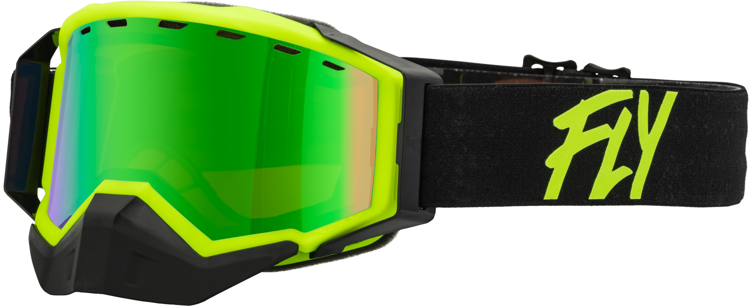 Zone Snow Goggle Black/Hi Vis W/ Green Mirror/Amber Lens