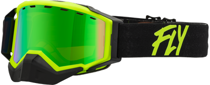 Zone Snow Goggle Black/Hi Vis W/ Green Mirror/Amber Lens