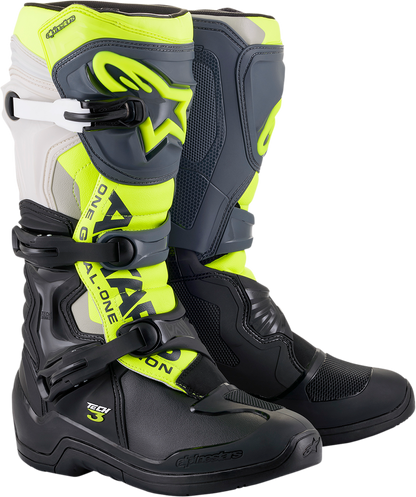 Alpinestars Tech 3 Boots - Black/Gray/Yellow Fluorescent