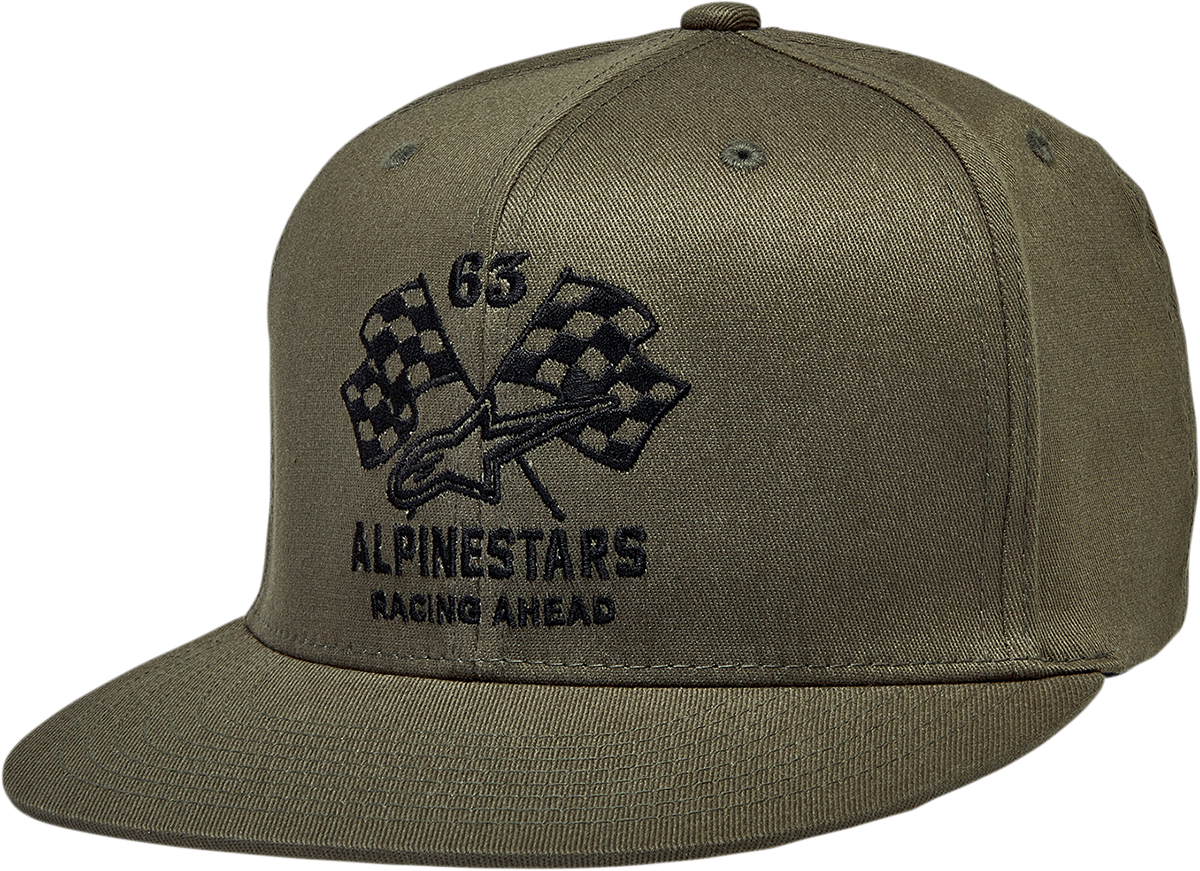 ALPINESTARS Double Check Flat Bill Hat - Military/Black - Small/Medium 1212812306910SM