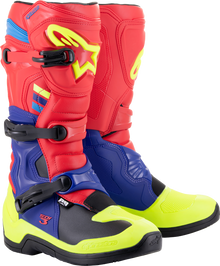 ALPINESTARS Tech 3 Boots - Red/Blue/Yellow Fluorescent - US 10 / EU 44.5 2013018-3375-10