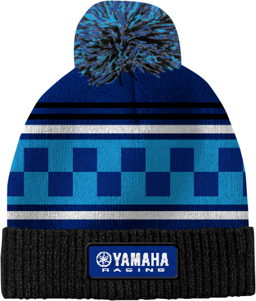 YAMAHA APPAREL Yamaha Racing Pom Beanie - Black/Blue NP21A-H3242