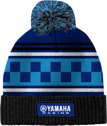 YAMAHA APPAREL Yamaha Racing Pom Beanie - Black/Blue NP21A-H3242