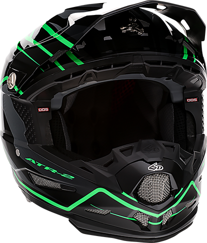 6D HELMETS ATR-2 Helmet - Phase - Black/Green - Large 12-2847
