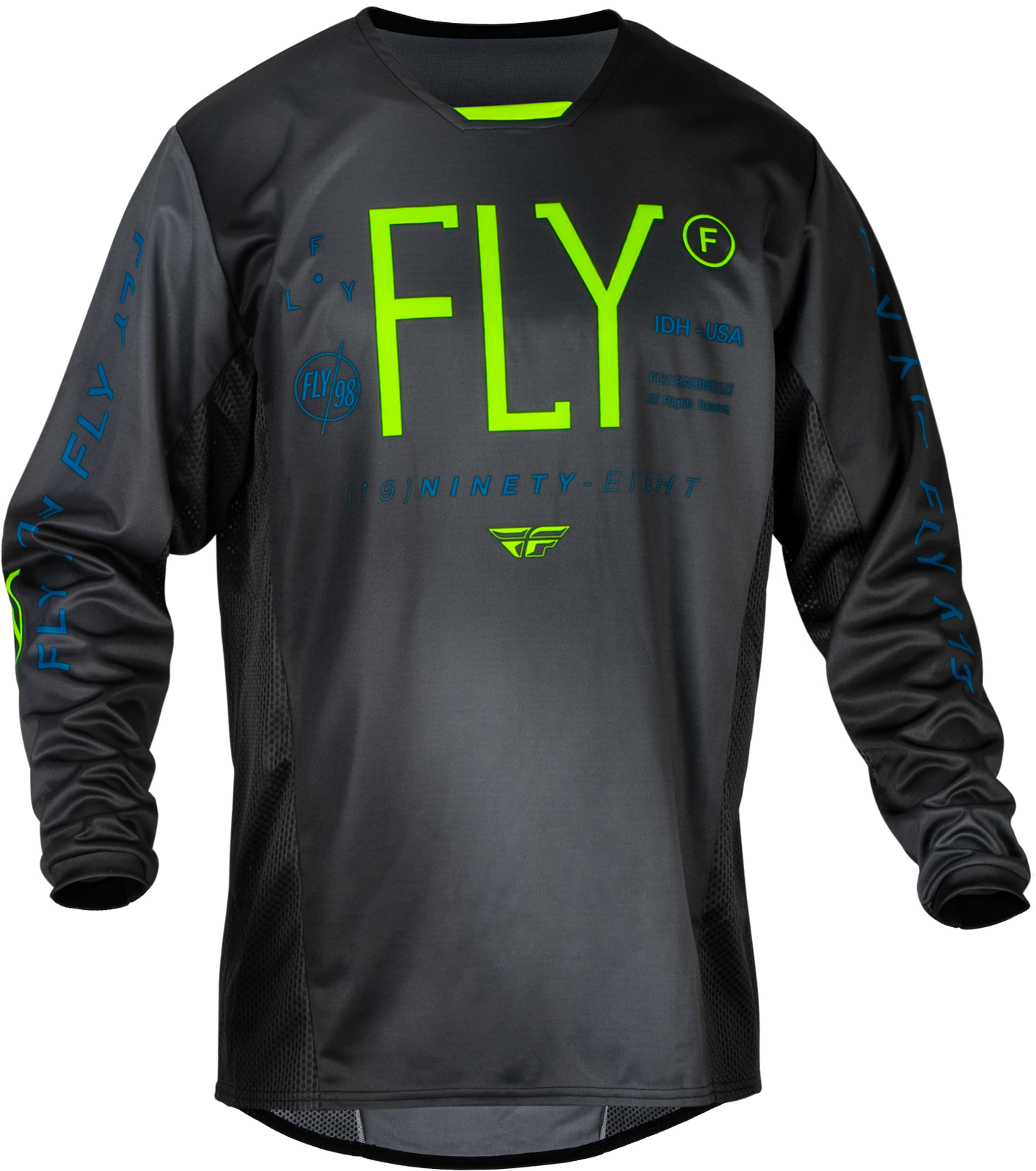 Youth Kinetic Prodigy Jersey Charcoal/Neon Grn/True Blu Yxl
