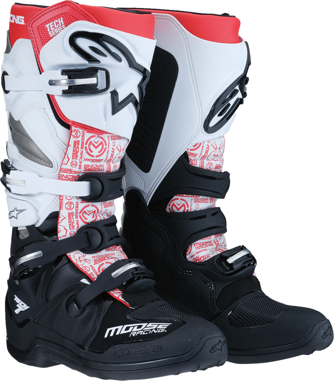MOOSE OFFROAD Tech 7 Boots - Black/White/Red - US 7 0212024-1225-7