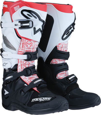 MOOSE OFFROAD Tech 7 Boots - Black/White/Red - US 7 0212024-1225-7