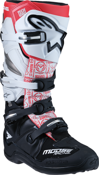 MOOSE OFFROAD Tech 7 Boots - Black/White/Red - US 8 0212024-1225-8