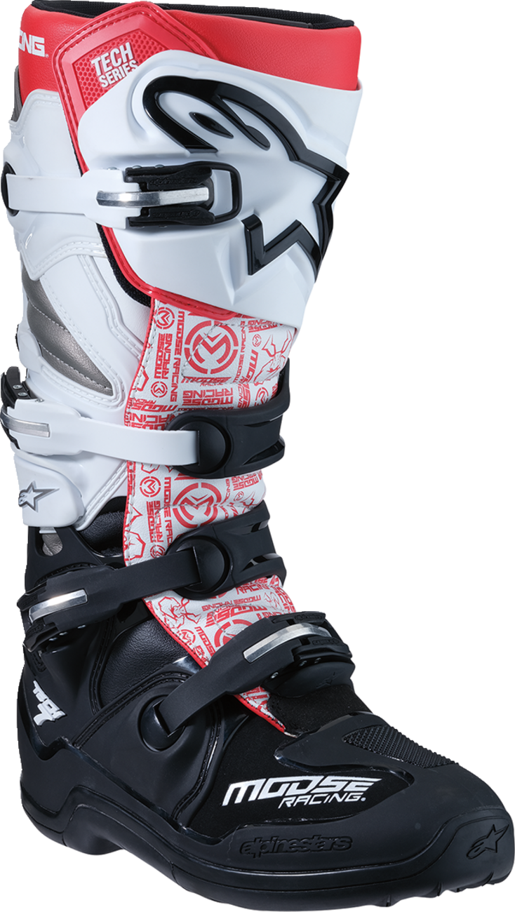 MOOSE OFFROAD Tech 7 Boots - Black/White/Red - US 7 0212024-1225-7