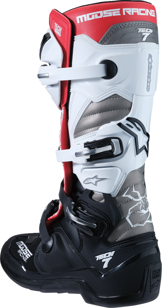 MOOSE OFFROAD Tech 7 Boots - Black/White/Red - US 7 0212024-1225-7