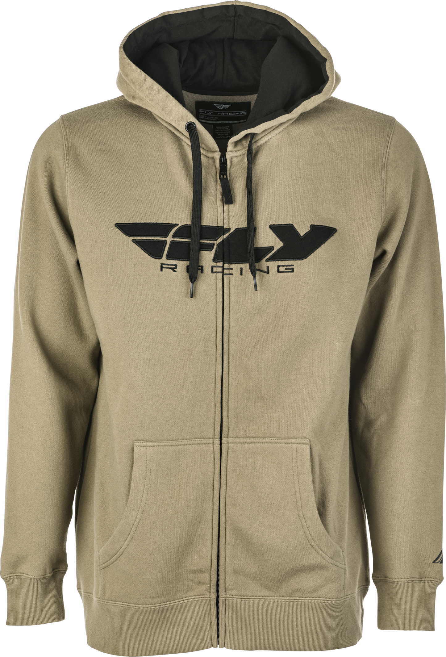 Fly Corporate Zip Up Hoodie Tan/Black Lg