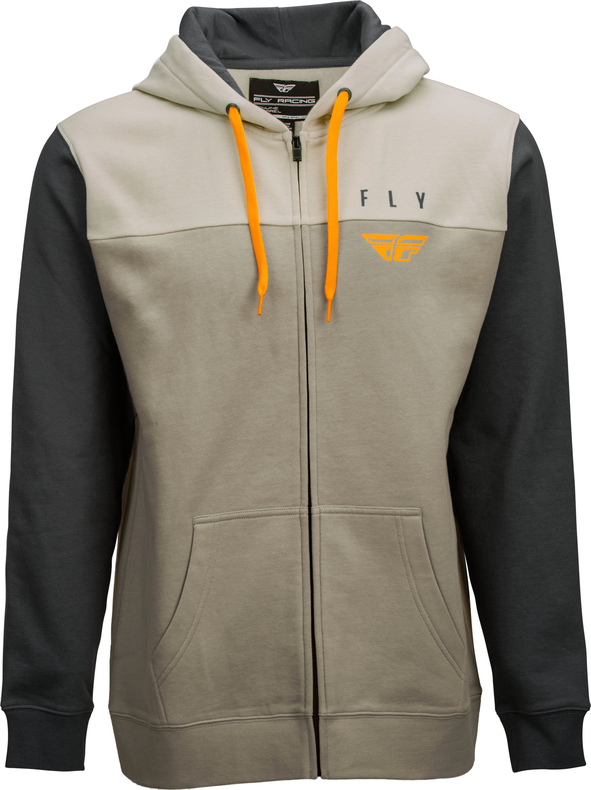 Fly Horizontal Zip Up Hoodie Khaki/Stone/Grey Sm