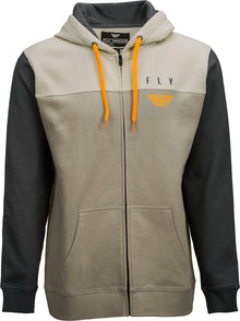 Fly Horizontal Zip Up Hoodie Khaki/Stone/Grey Sm