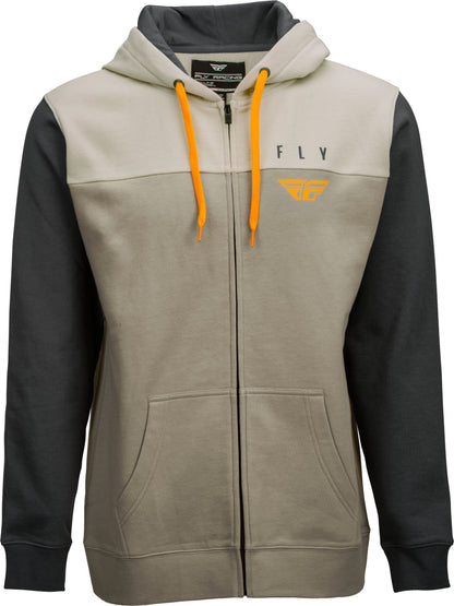 Fly Horizontal Zip Up Hoodie Khaki/Stone/Grey Sm