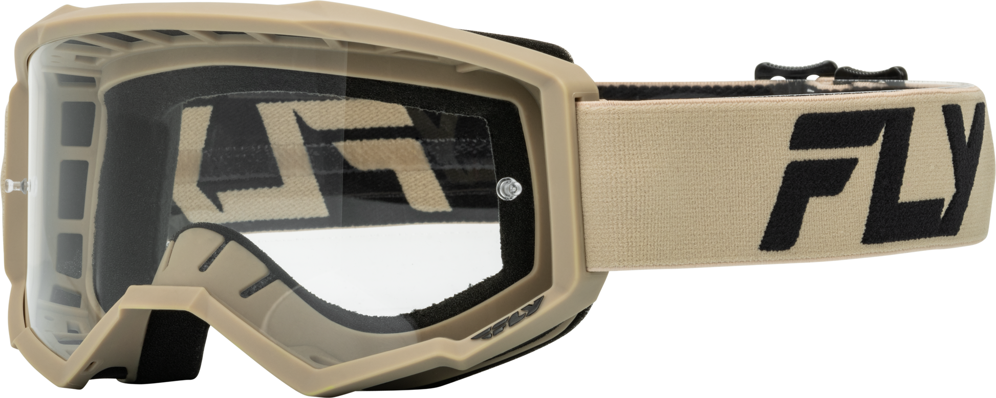 Youth Focus Goggle Khaki/Black W/ Clear Lens